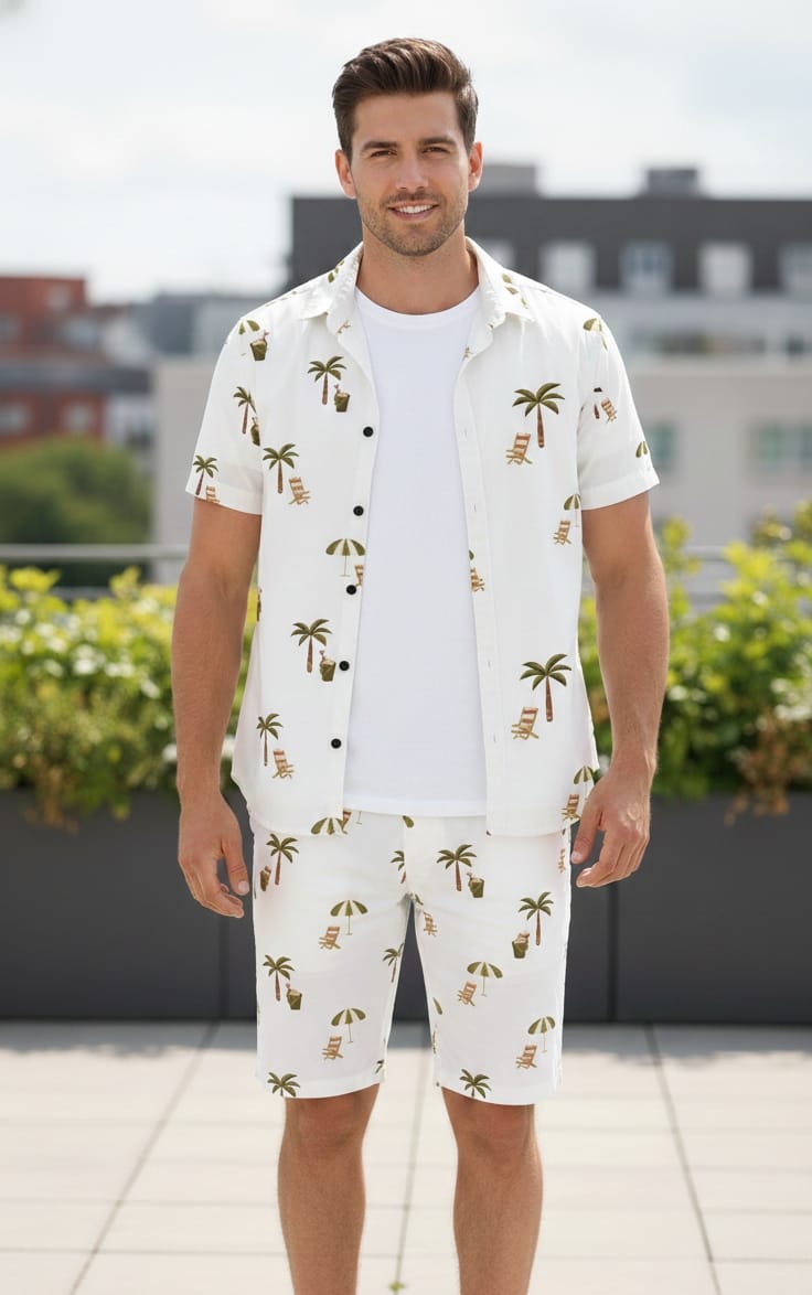 Men’s Cozy Print Night Set
